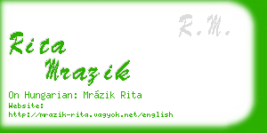 rita mrazik business card
